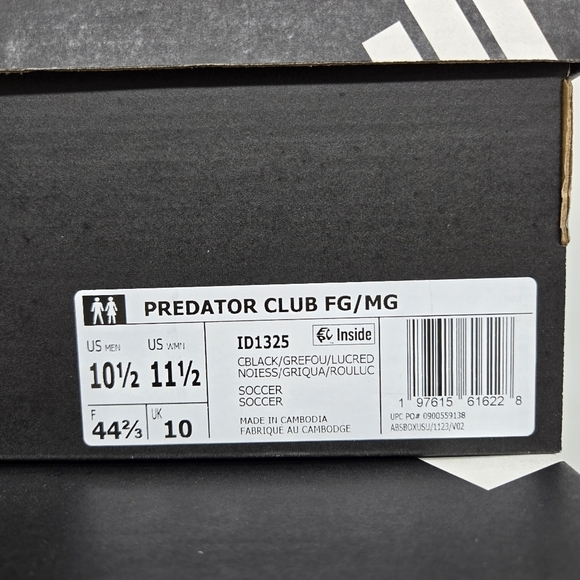 adidas Predator Club FG MG Stealth Victory Pack Men\'s Soccer Cleats Size 10.5 main image 5